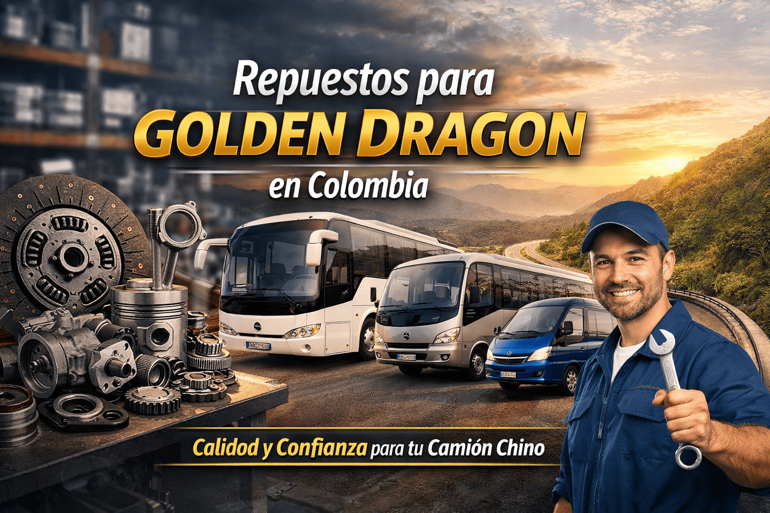 Repuestos para GOLDEN DRAGON en Colombia: calidad, respaldo y confianza para mantener tu vehículo en movimiento