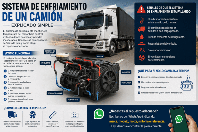 Qué es y cómo funciona el Sistema de enfriamiento de un camión, explicado simple