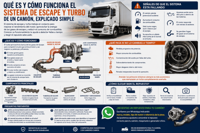 Qué es y cómo funciona el Sistema de escape y turbo de un camión, explicado simple