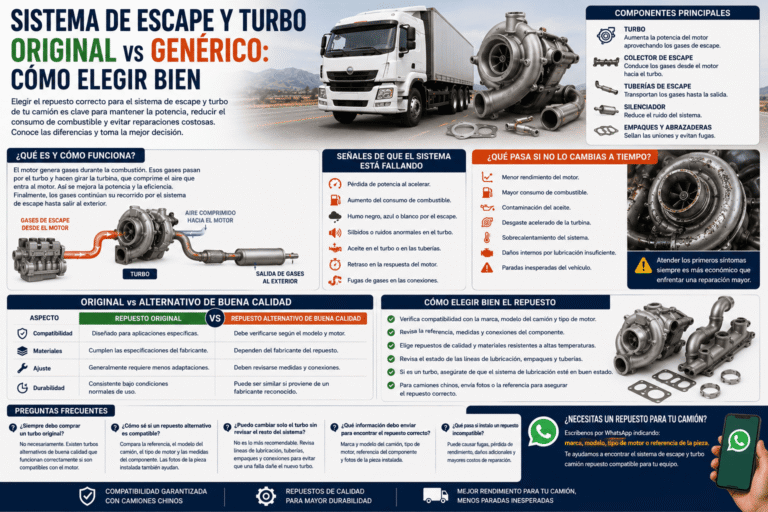 Sistema de escape y turbo original vs genérico: cómo elegir bien