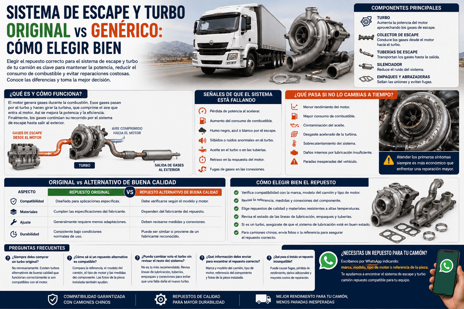 Sistema de escape y turbo original vs genérico: cómo elegir bien