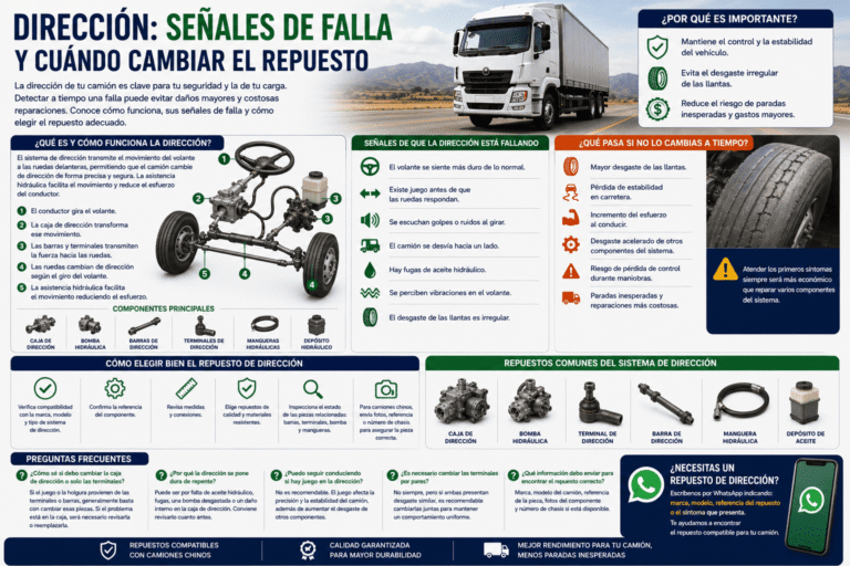 Dirección: señales de falla y cuándo cambiar el repuesto