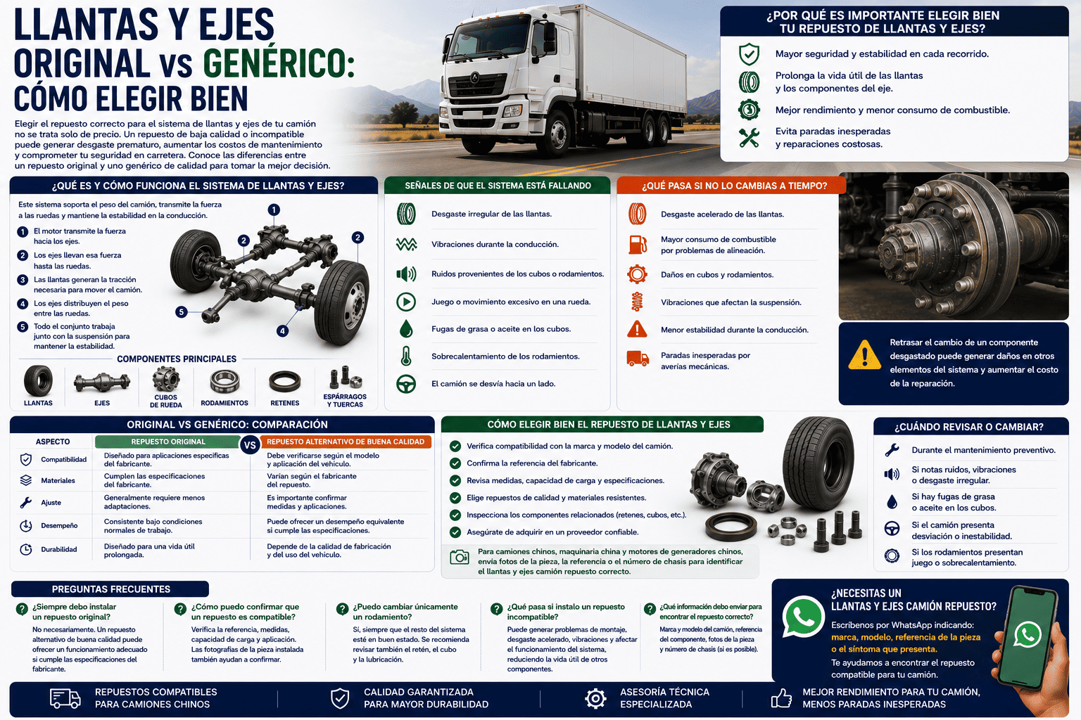 Llantas y ejes original vs genérico: cómo elegir bien