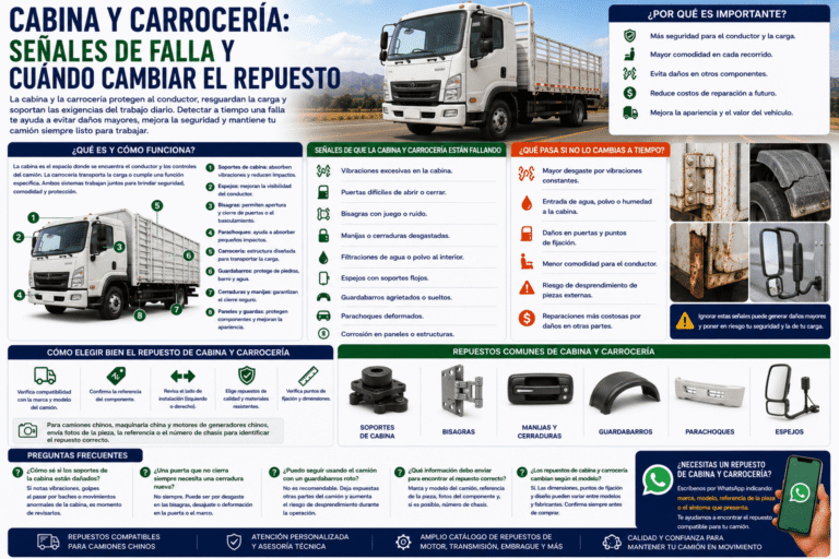 Cabina y carrocería: señales de falla y cuándo cambiar el repuesto