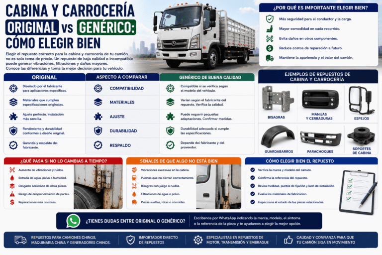 Cabina y carrocería original vs genérico: cómo elegir bien