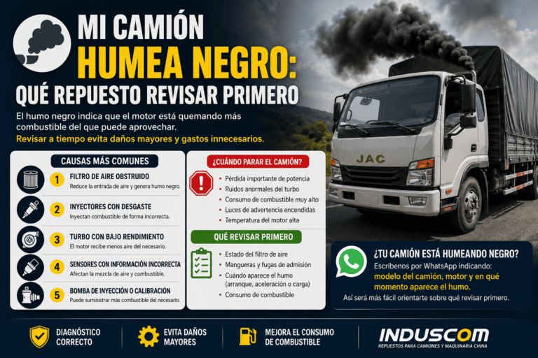 Mi camión humea negro: qué repuesto revisar primero