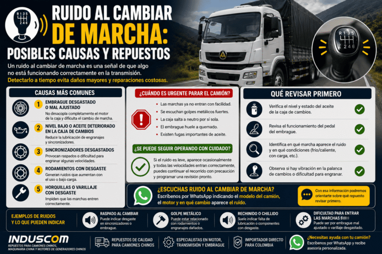 Ruido al cambiar de marcha: posibles causas y repuestos