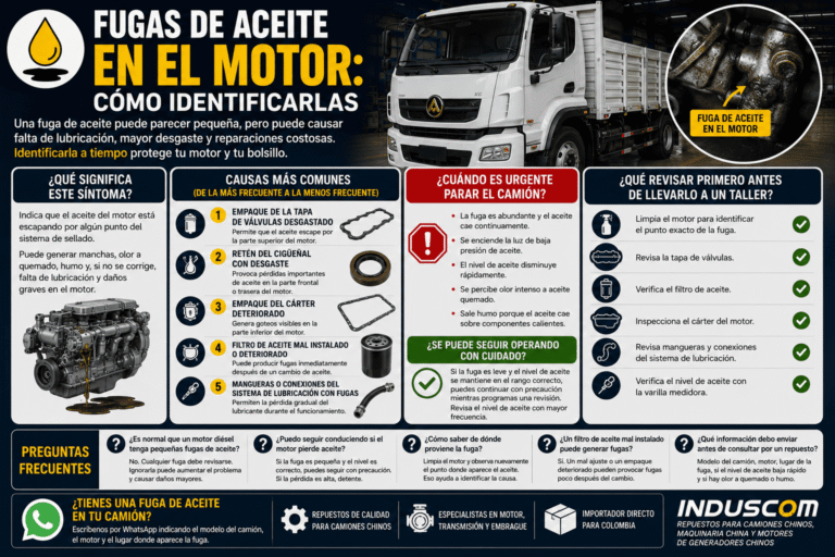 Fugas de aceite en el motor: cómo identificarlas