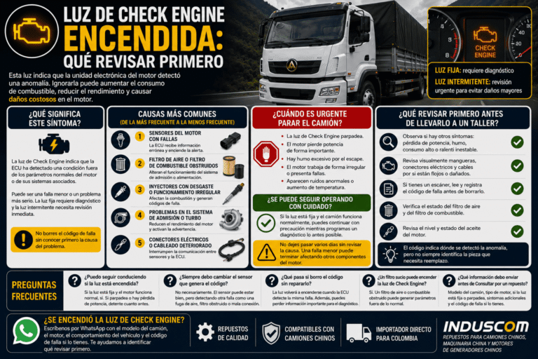 Luz de check engine encendida: qué revisar primero