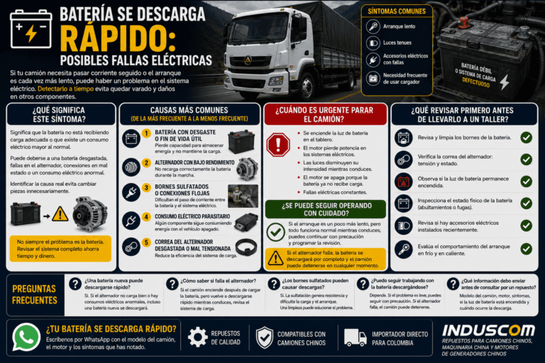 Batería se descarga rápido: posibles fallas eléctricas