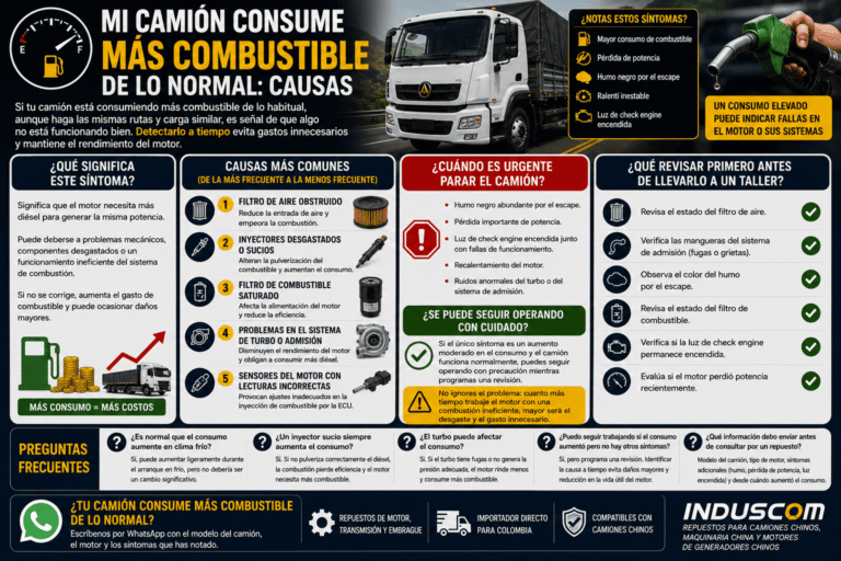 Mi camión consume más combustible de lo normal: causas