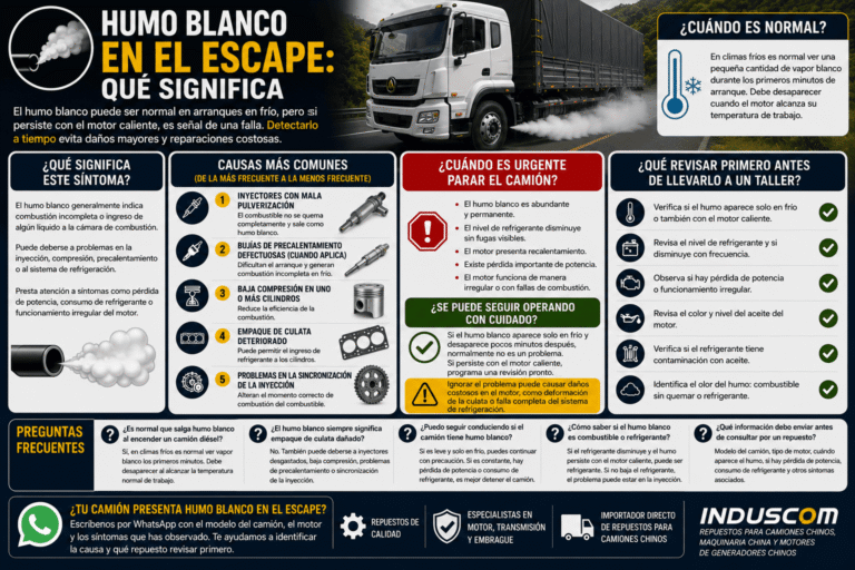Humo blanco en el escape: qué significa