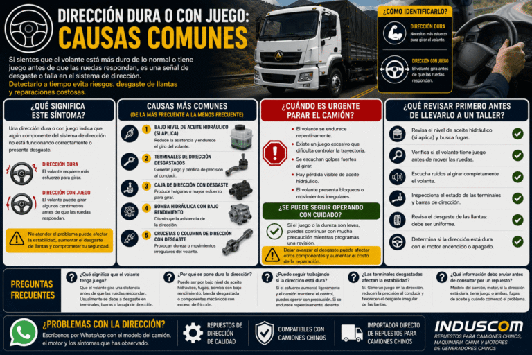 Dirección dura o con juego: causas comunes