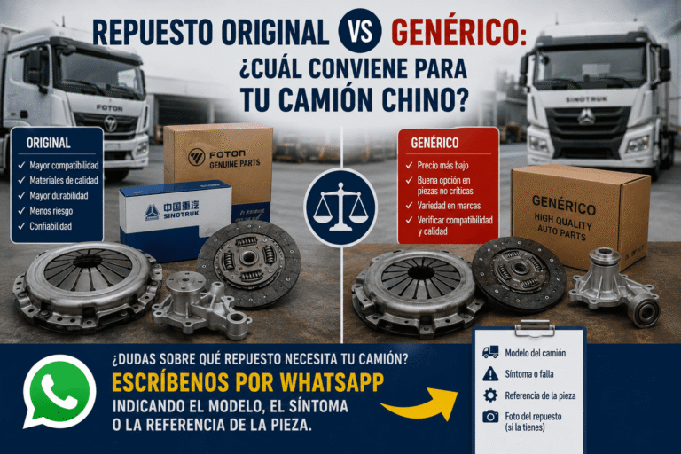 Repuesto original vs genérico: cuál conviene para tu camión chino