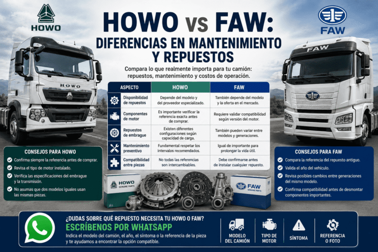 HOWO vs FAW: diferencias en mantenimiento y repuestos