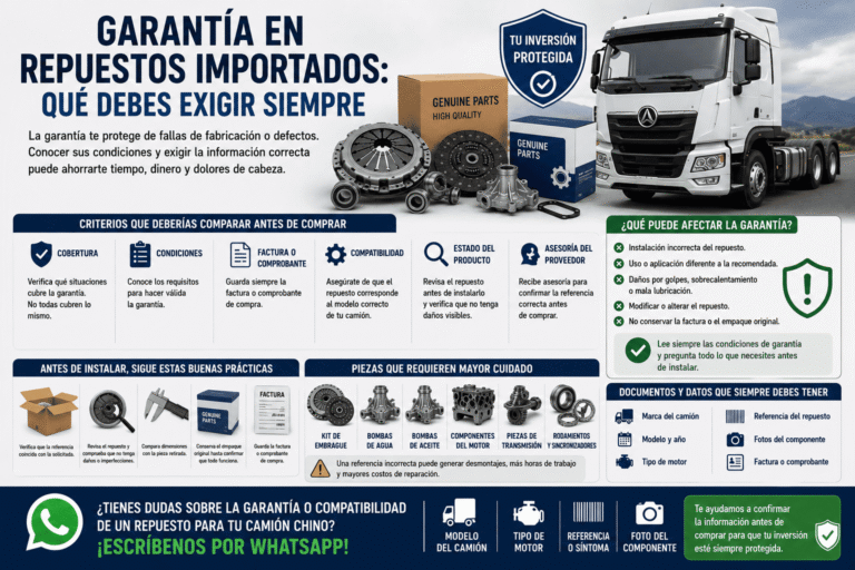 Garantía en repuestos importados: qué debes exigir siempre