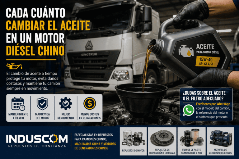 Cada cuánto cambiar el aceite en un motor diésel chino