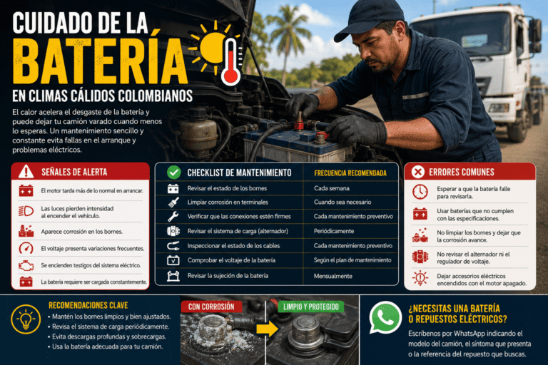 Cuidado de la batería en climas cálidos colombianos