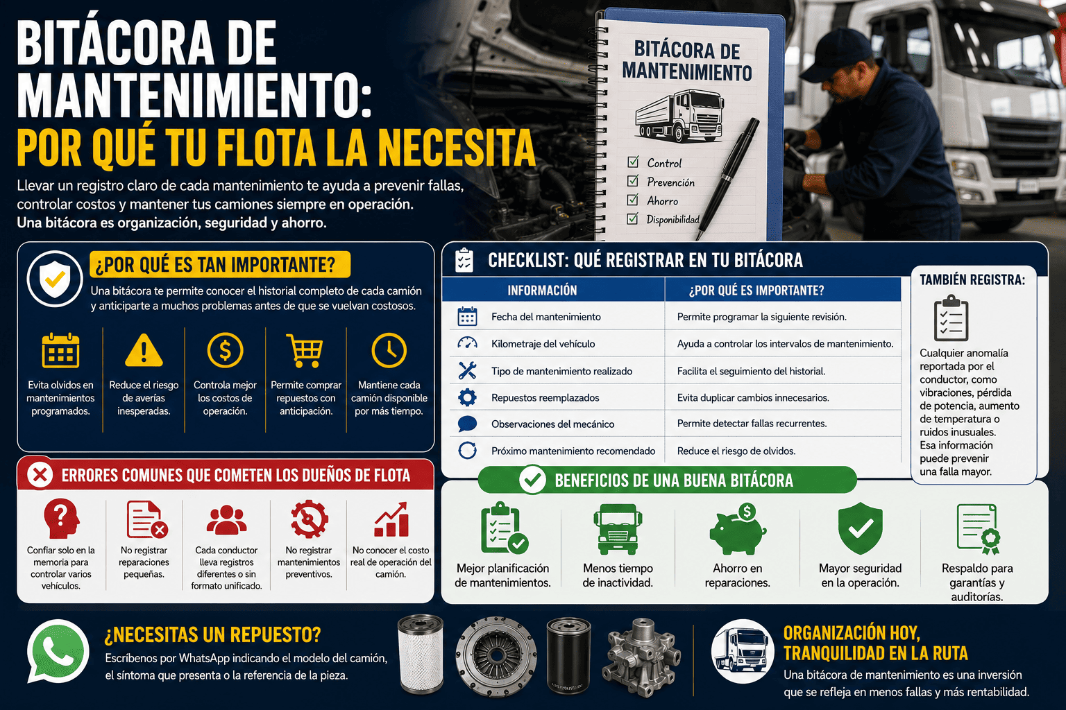 Bitácora de mantenimiento: por qué tu flota la necesita