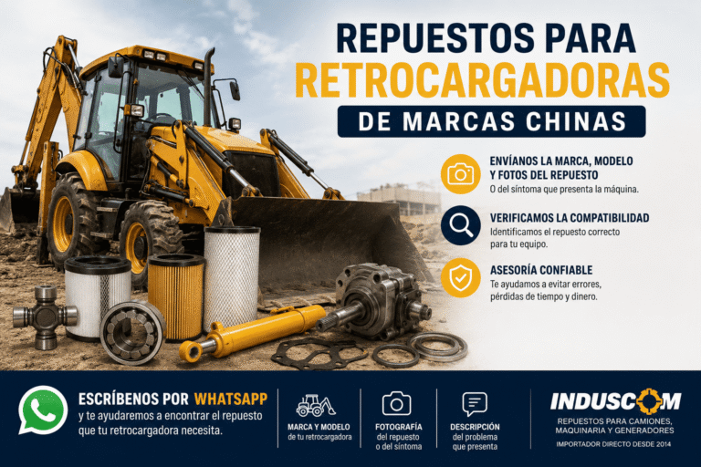 Repuestos para retrocargadoras de marcas chinas