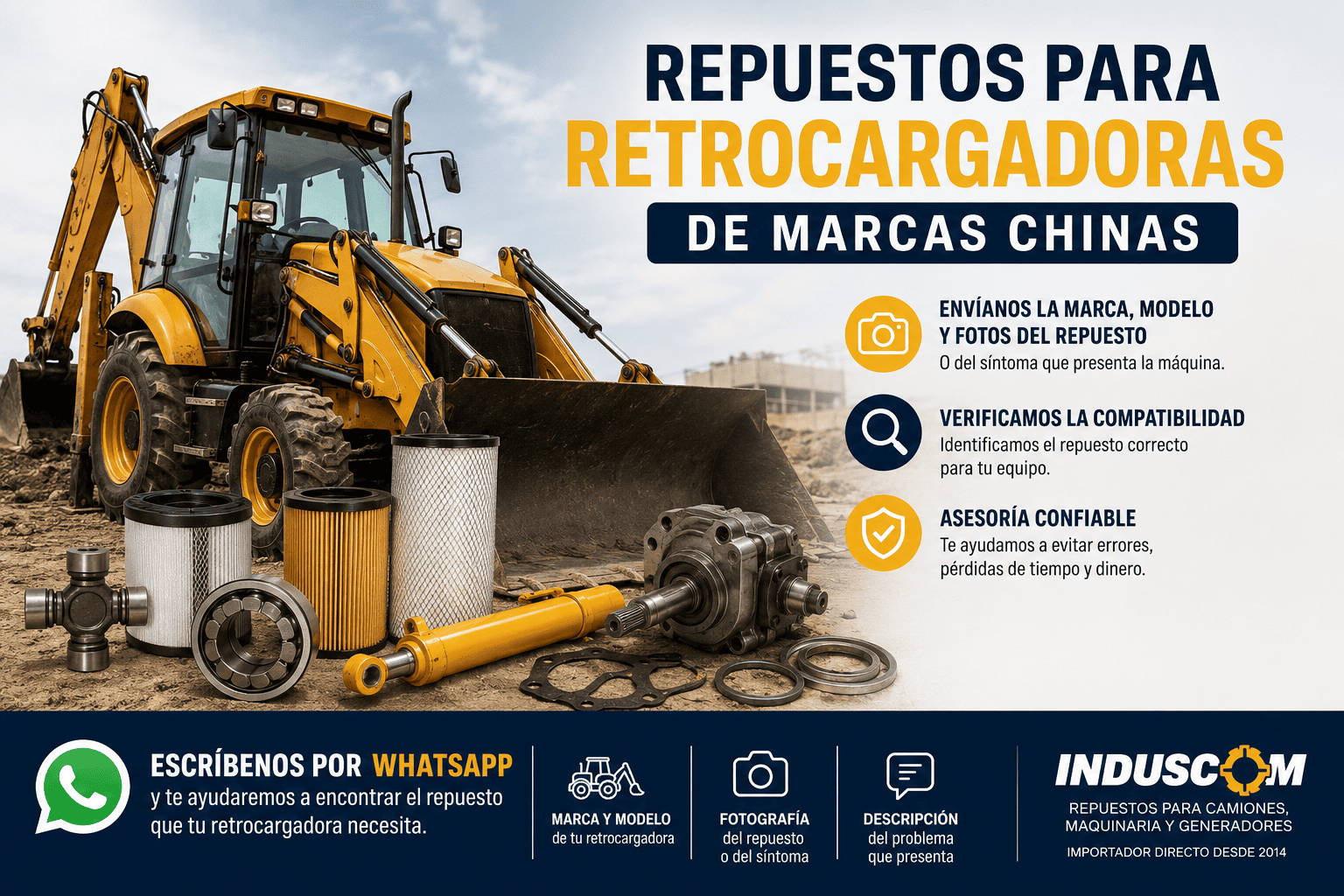 Repuestos para retrocargadoras de marcas chinas