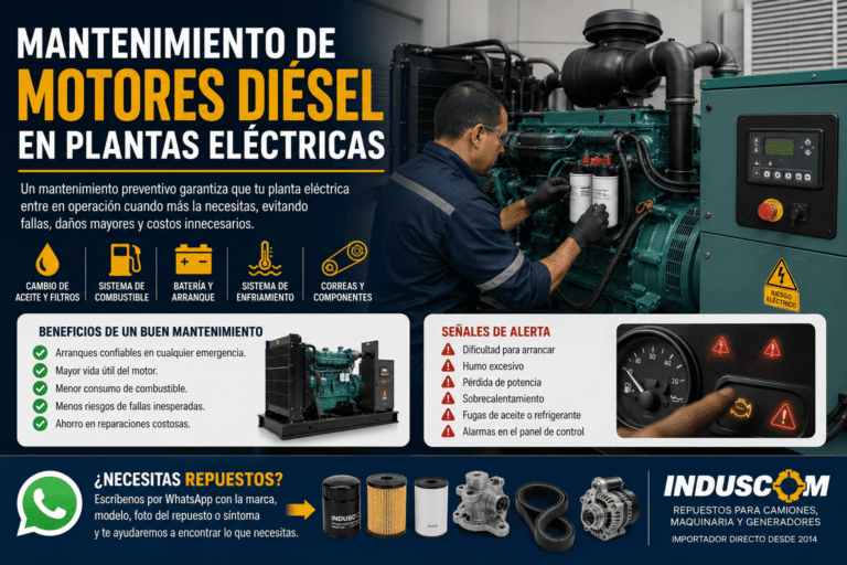 Mantenimiento de motores diésel en plantas eléctricas