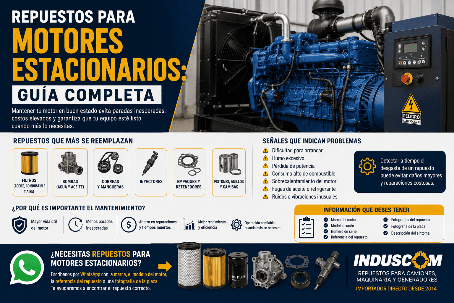 Repuestos para motores estacionarios: guía completa