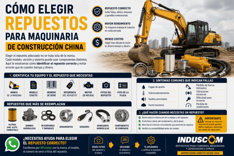 Cómo elegir repuestos para maquinaria de construcción china