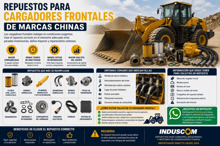 Repuestos para cargadores frontales de marcas chinas