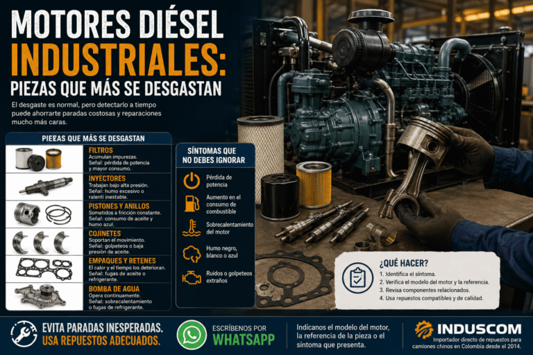 Motores diésel industriales: piezas que más se desgastan