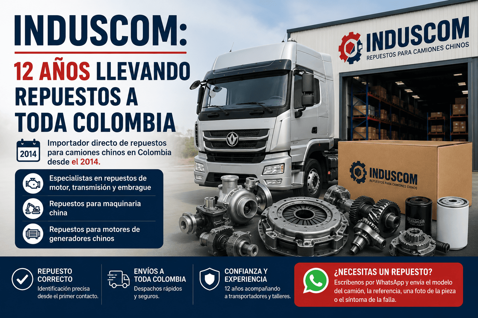 Induscom: 12 años llevando repuestos a toda Colombia
