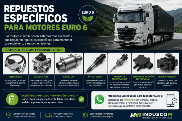 Repuestos específicos para motores Euro 6