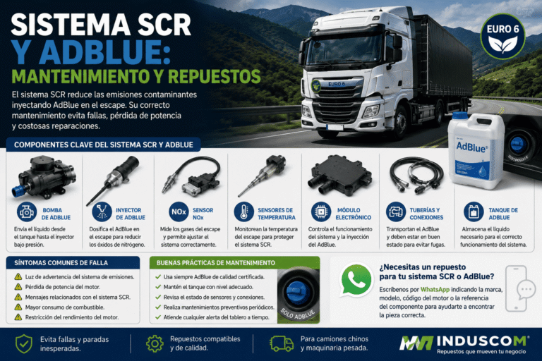 Sistema SCR y AdBlue: mantenimiento y repuestos