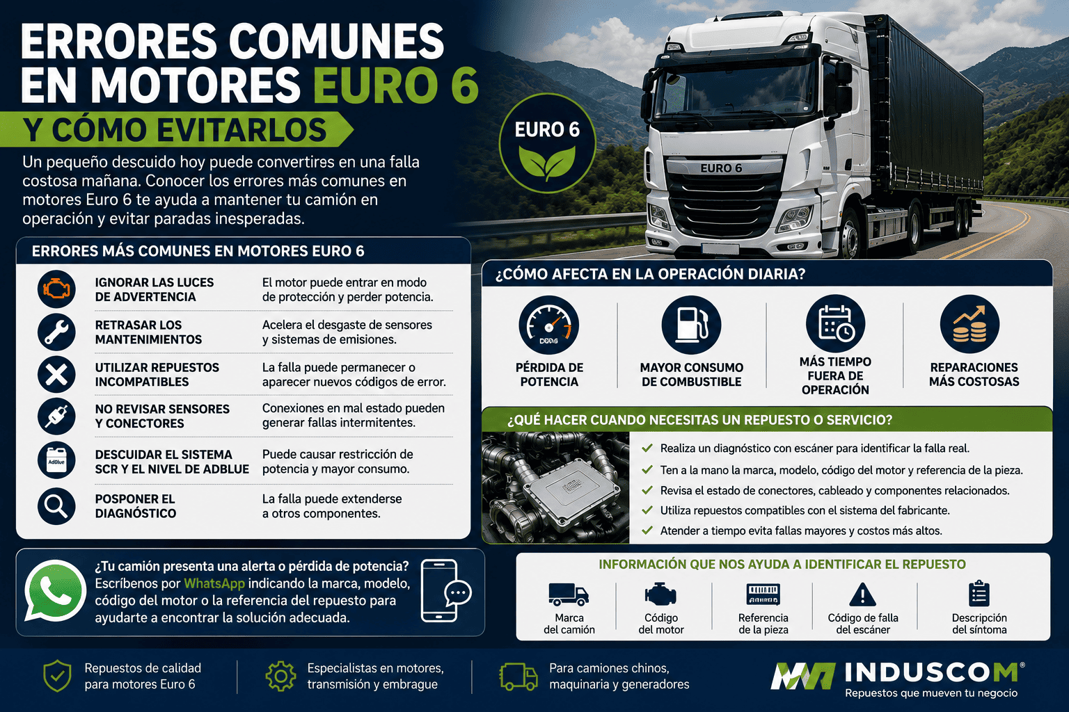Errores comunes en motores Euro 6 y cómo evitarlos