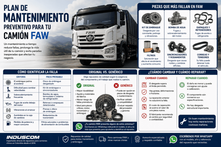 Plan de mantenimiento preventivo para tu camión FAW