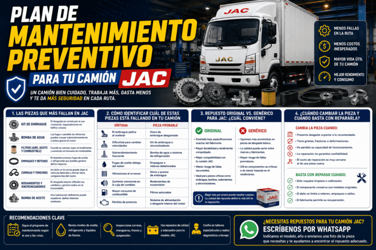 Plan de mantenimiento preventivo para tu camión JAC