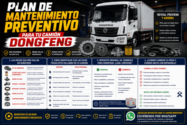 Plan de mantenimiento preventivo para tu camión Dongfeng