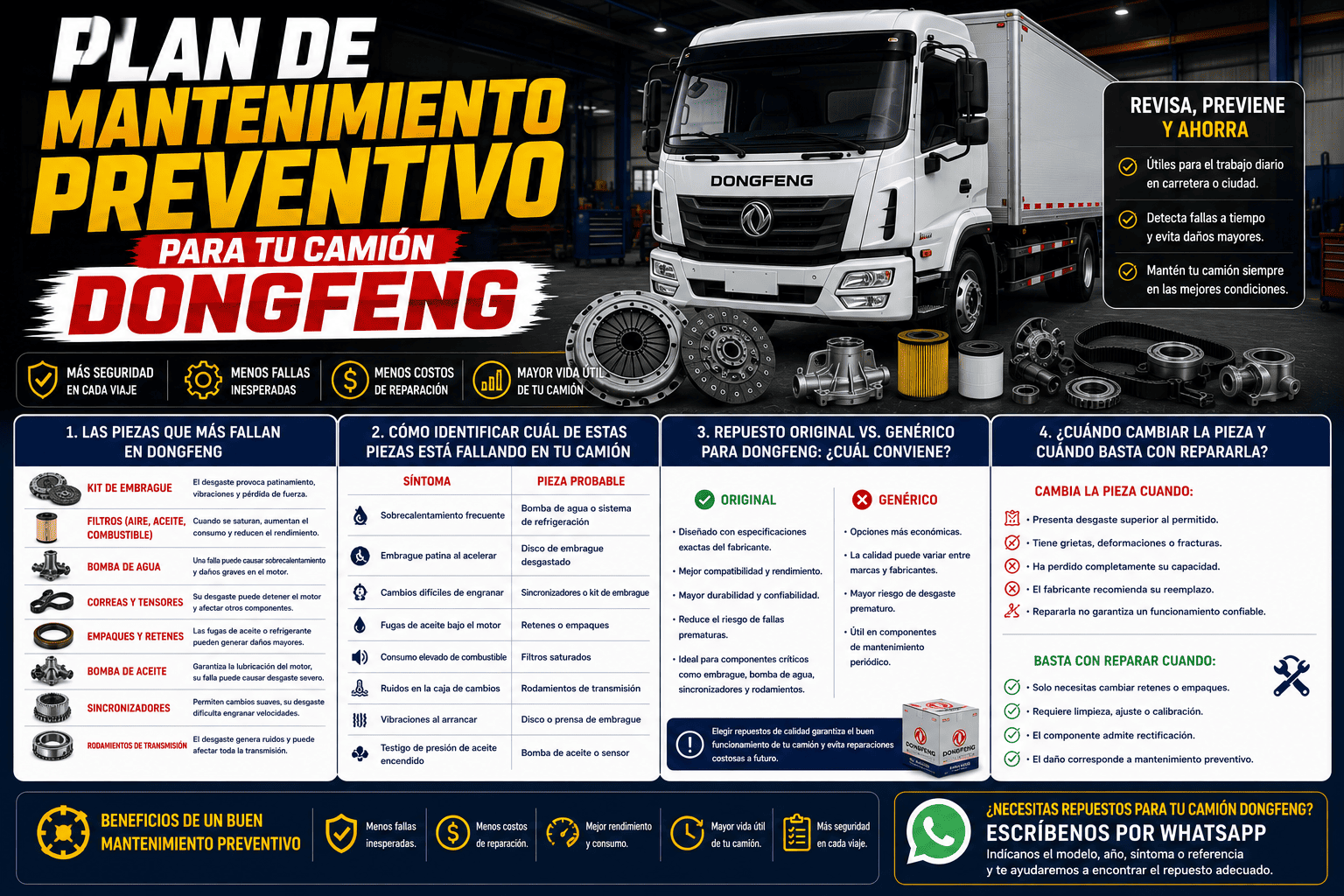 Plan de mantenimiento preventivo para tu camión Dongfeng