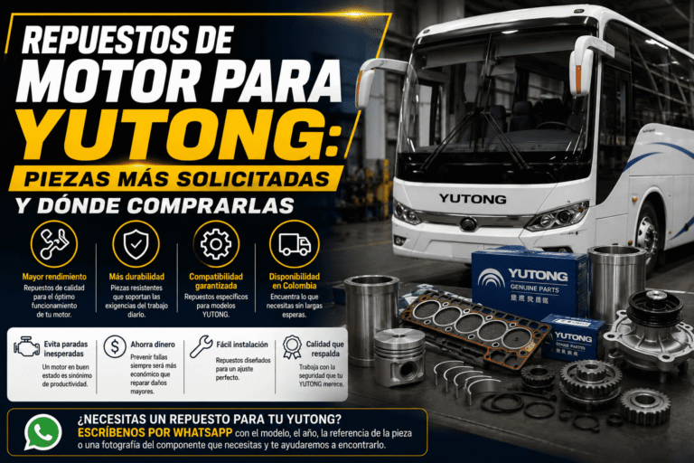 Repuestos de motor para YUTONG: piezas más solicitadas y dónde comprarlas