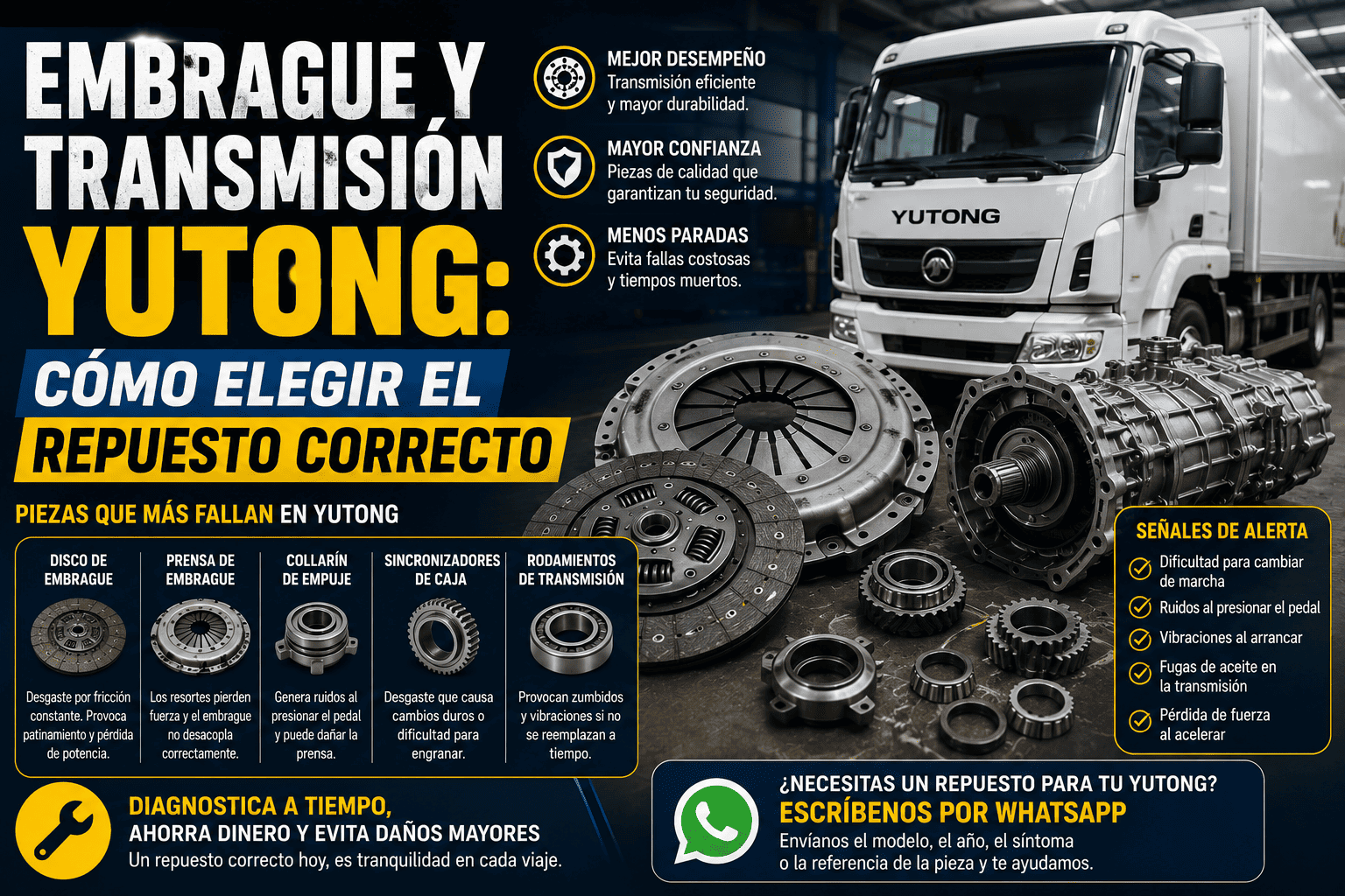 Embrague y transmisión YUTONG: cómo elegir el repuesto correcto
