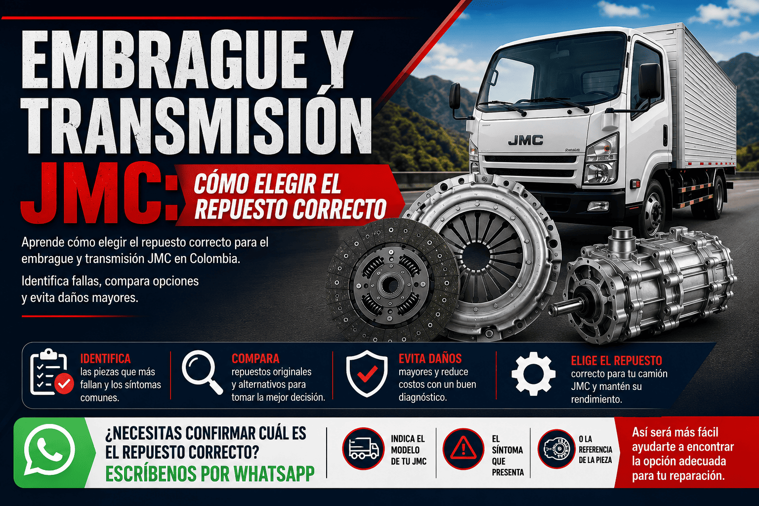 Embrague y transmisión JMC: cómo elegir el repuesto correcto