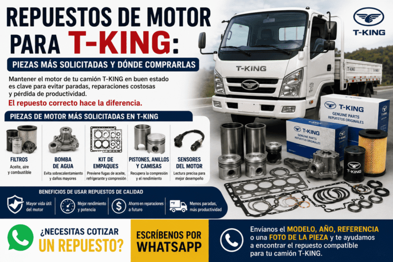 Repuestos de motor para T-KING: piezas más solicitadas y dónde comprarlas