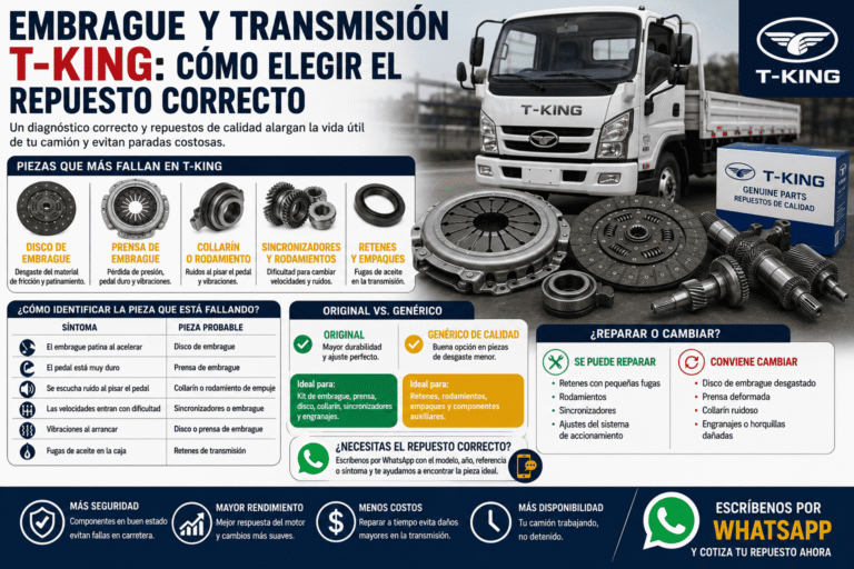 Embrague y transmisión T-KING: cómo elegir el repuesto correcto