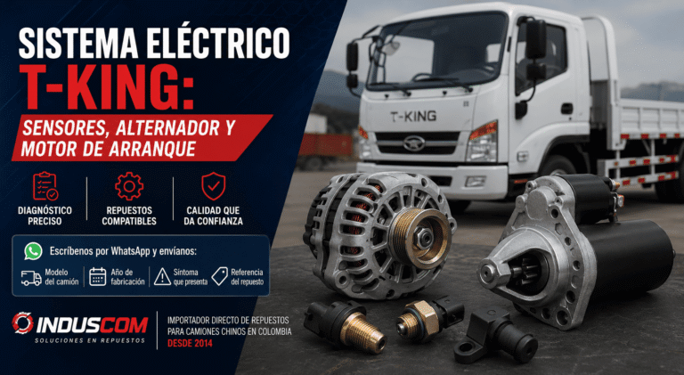 Sistema eléctrico T-KING: sensores, alternador y motor de arranque