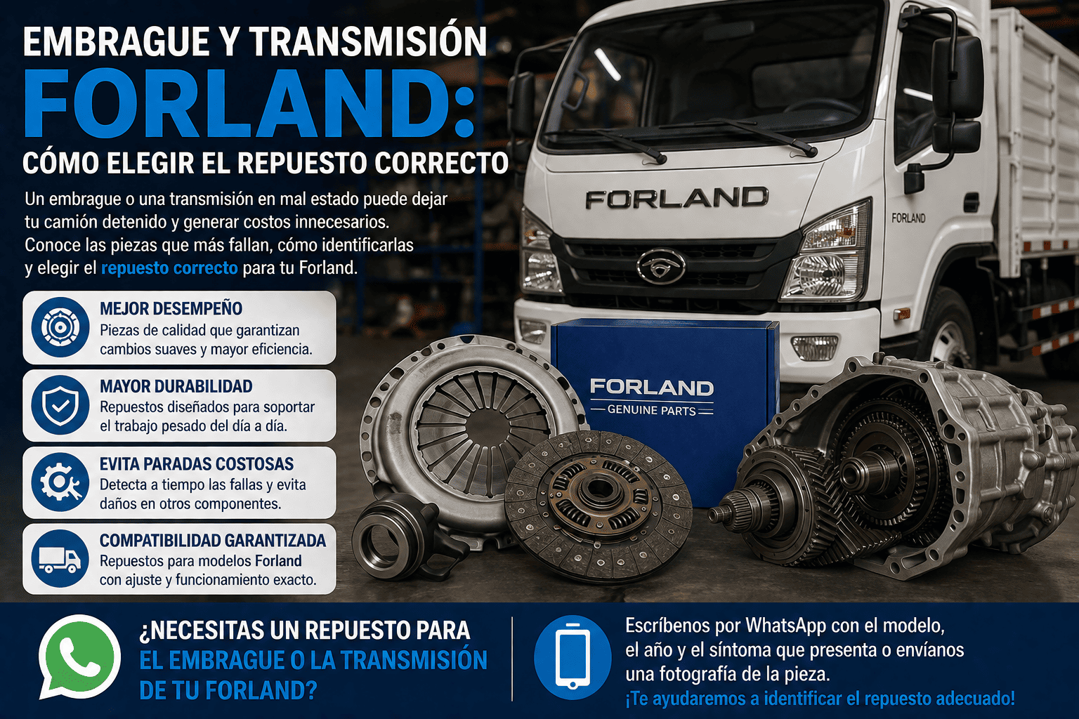 Embrague y transmisión Forland: cómo elegir el repuesto correcto