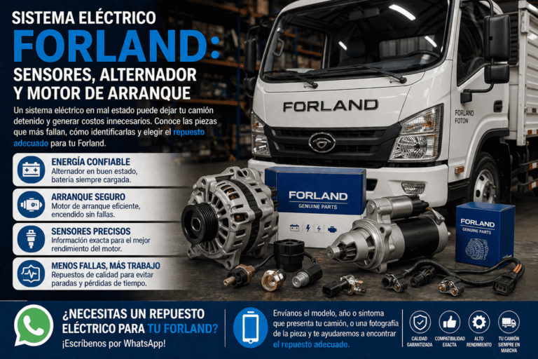 Sistema eléctrico Forland: sensores, alternador y motor de arranque