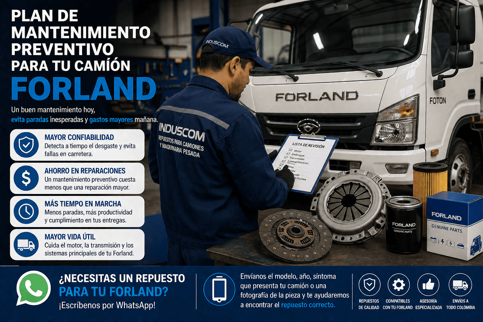 Plan de mantenimiento preventivo para tu camión Forland