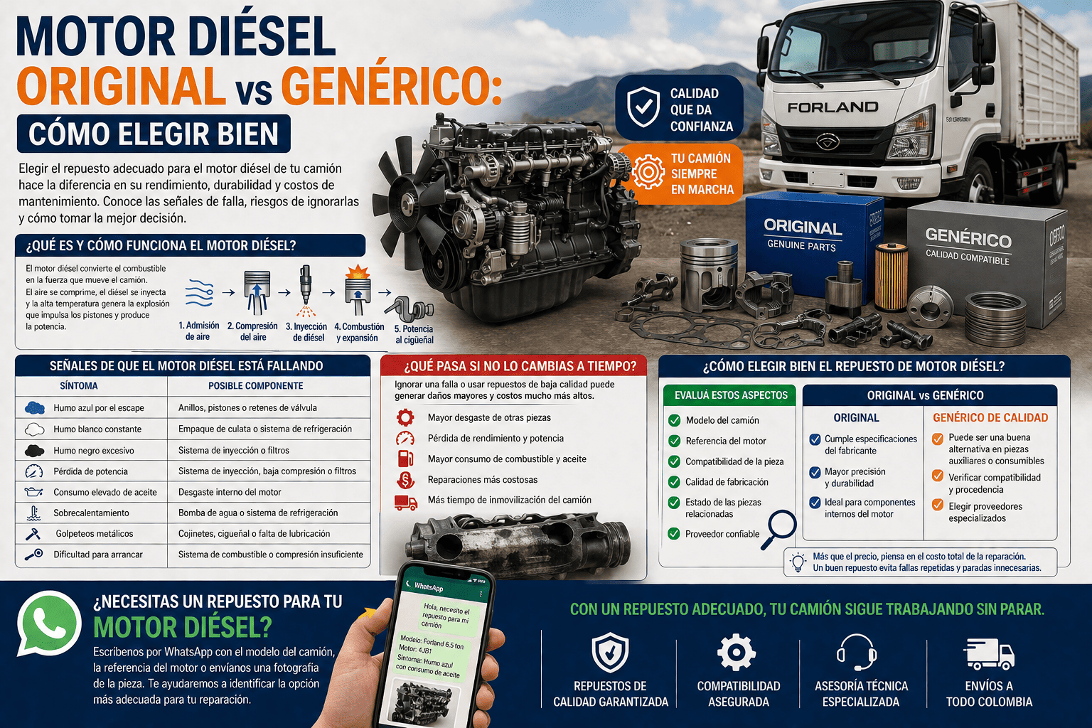 Motor diésel original vs genérico: cómo elegir bien