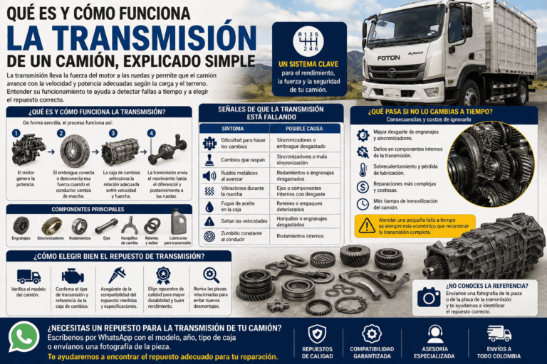 Qué es y cómo funciona la Transmisión de un camión, explicado simple