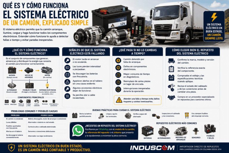 Qué es y cómo funciona el Sistema eléctrico de un camión, explicado simple